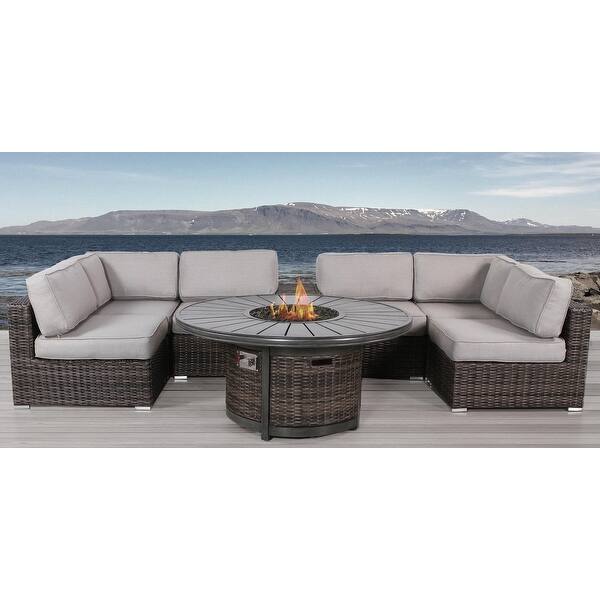 LSI 8 Piece Rattan Sectional Seating Group with Cushions Bed Bath & Beyond 34195824