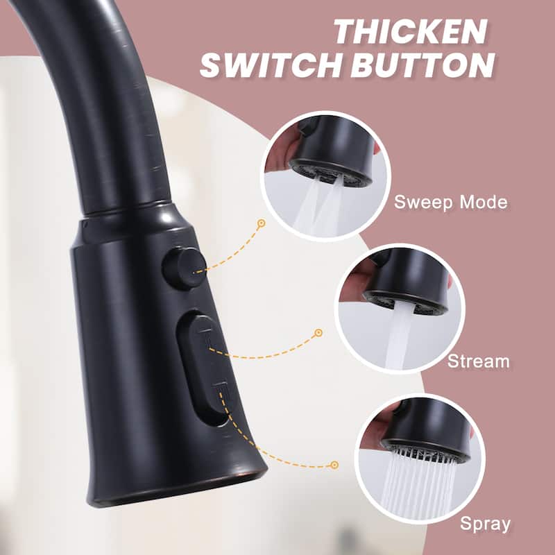 WOWOW Pull Down Kitchen Faucet Spray Head with 9 Adapters Kit