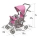 preview thumbnail 4 of 6, Badger Basket Cruise Folding Inline Double Doll Stroller - Gray/Pink