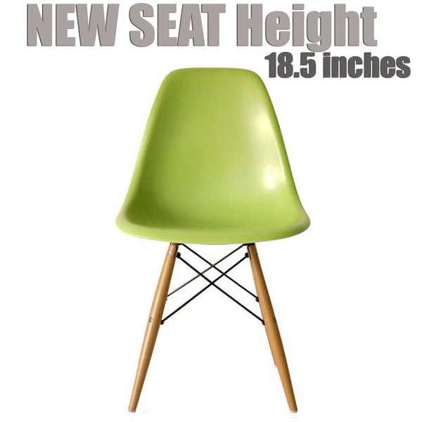 2xhome Modern Side Dining Chair Green with Natural Wood Legs