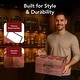 preview thumbnail 17 of 30, American Art Decor The Bourbon Bar Wood Crate Bottle Holder with Metal Handles - 7" H x 14" L x 8" D