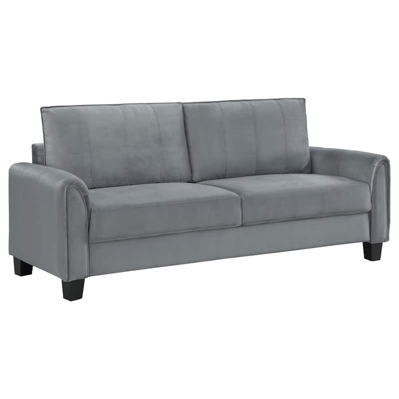 Davis Contemporary Upholstered Rolled Arm Sofa Grey - Grey