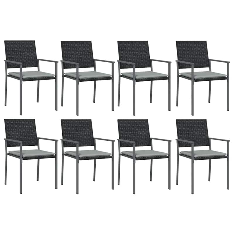 vidaXL Patio Dining Set Outdoor Dining Table and Chair Poly Rattan and Steel