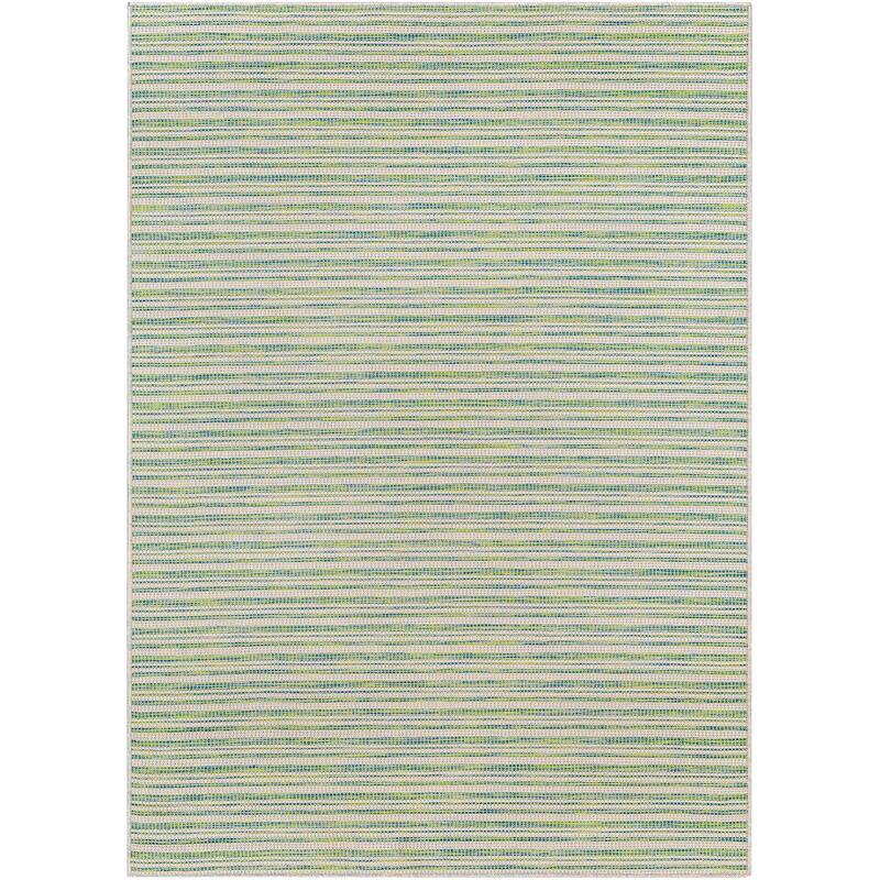 Livabliss Hampton Indoor/ Outdoor Classic Striped Area Rug - 7'7" Round - Green/Blue