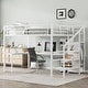 preview thumbnail 39 of 74, Kids Loft Bed Metal Frame Bed with Wardrobe, L-shaped Desk and Storage Stairs, High Loft Bed with LED, USB and Adjustable Shelf
