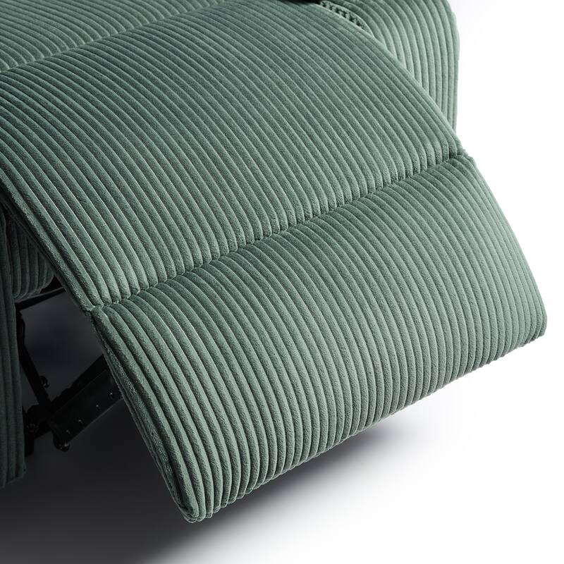 Corduroy Manual Recliner Glider Club Chair with Footrest