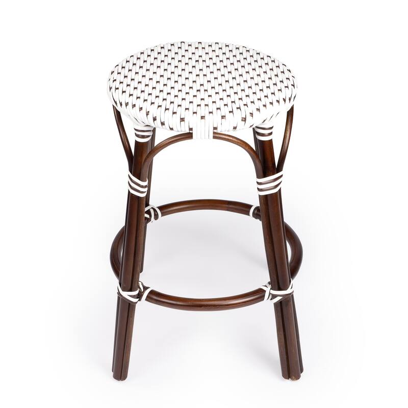 Tobias 24" Rattan Round Counter Stool