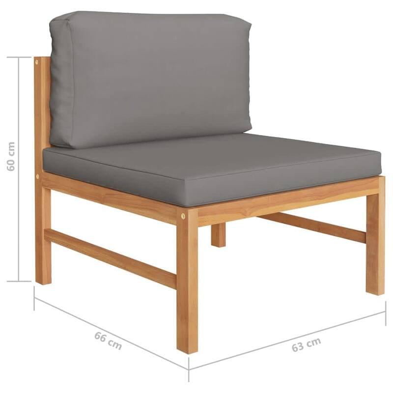 vidaXL Garden Lounge Set Patio Sectional Sofa with Cushions Poly Rattan Brown - 26" x 26" x 23.6"