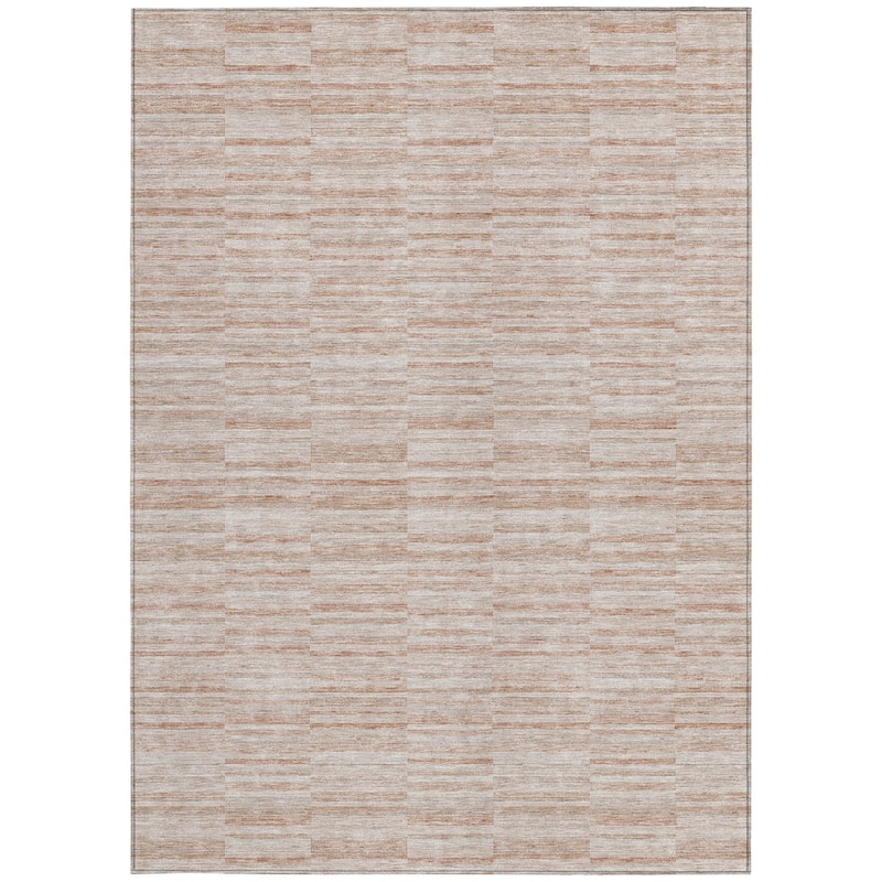 HomeRoots Striped Transitional Rectangle Outdoor Rug