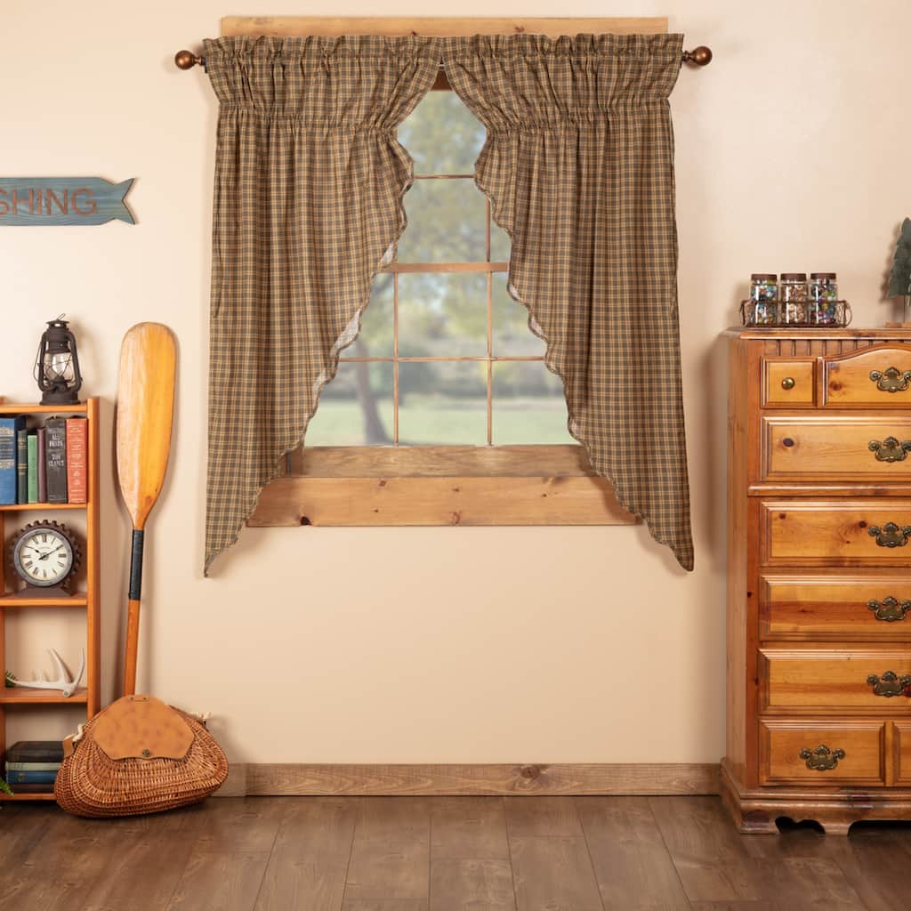 Cedar Ridge Prairie Short Panel Scalloped Set of 2 63x36x18 - Prairie Panel 63x36