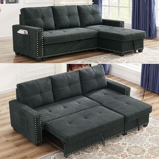 Reversible Sleeper Sectional Sofa Couch with Storage Chaise - Bed Bath ...