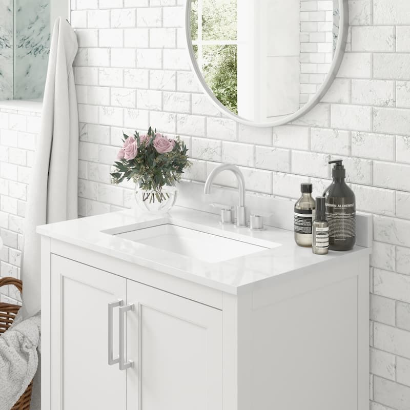 Bathroom Vanity with Undermount Sink and Open Storage Shelf