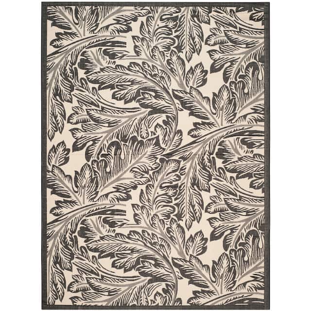 SAFAVIEH Courtyard Bettyjane Tropical Leaves Indoor/ Outdoor Area Rug