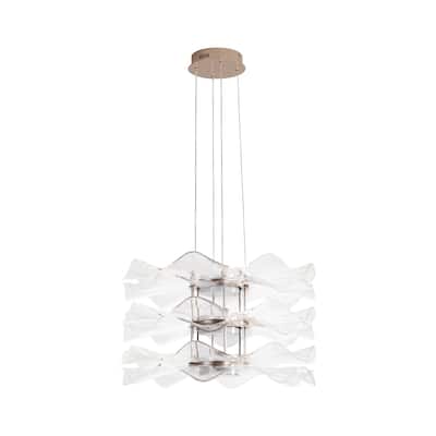 Vetrina LED 3-Light Pendant in Light Gold with Clear Glass Shade