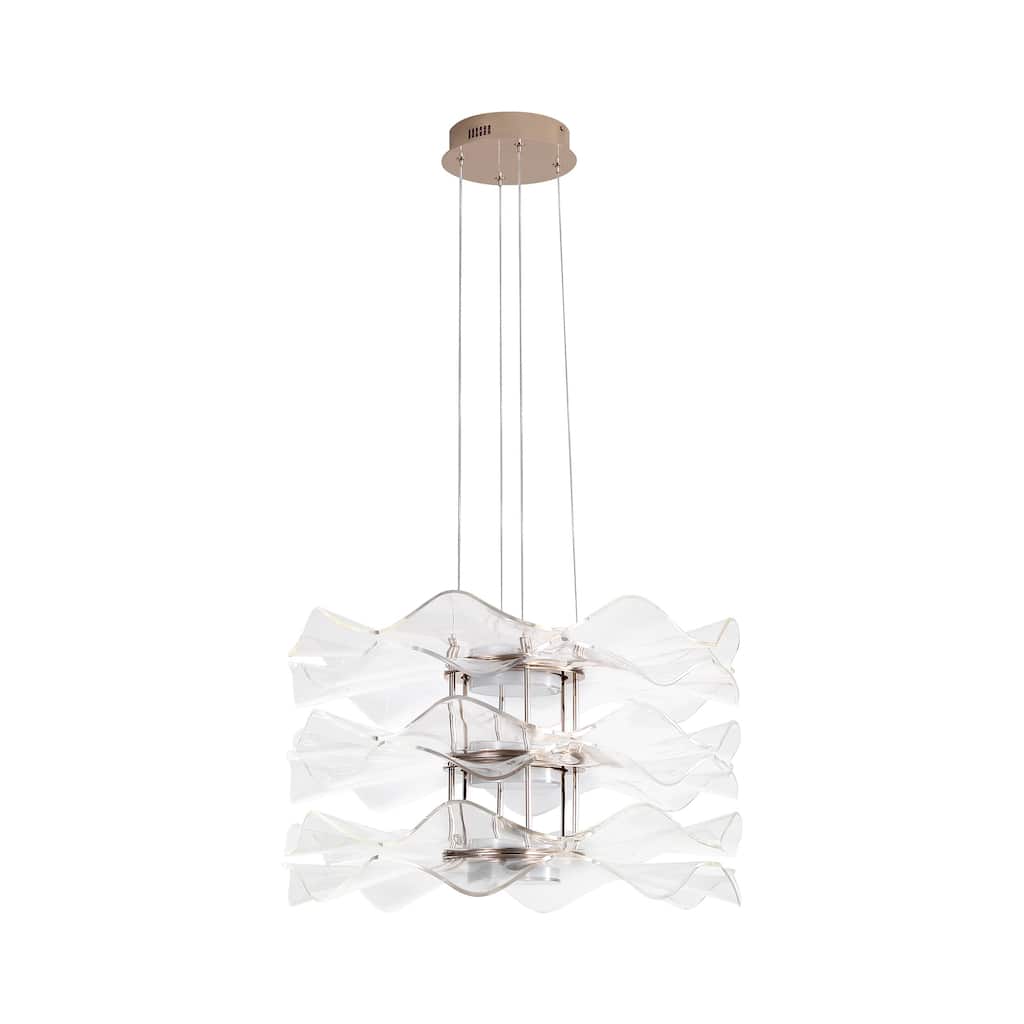 Vetrina LED 3-Light Pendant in Light Gold with Clear Glass Shade