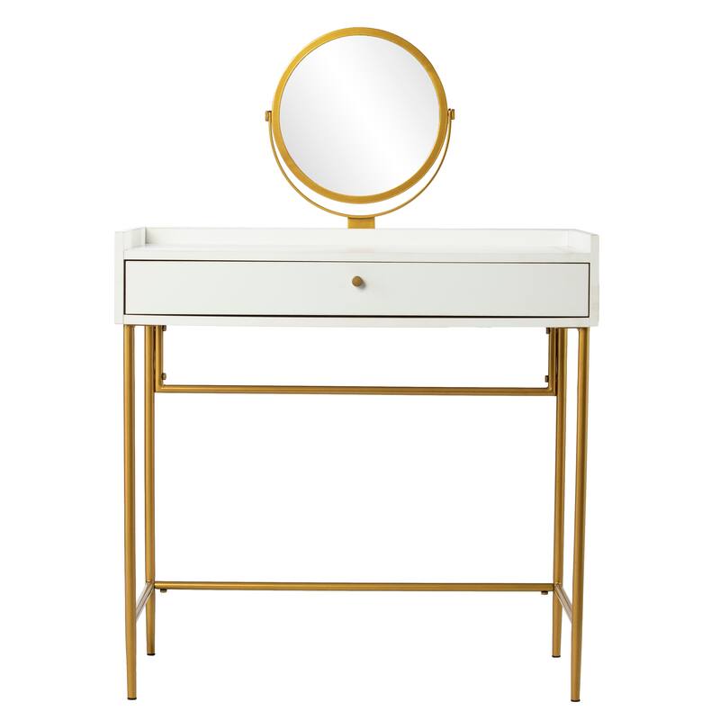 SEI Furniture Derwent Contemporary White Vanity Mirror