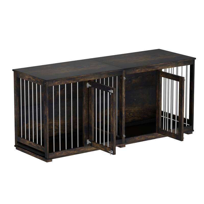 Multi-functional Pet Crate with Secure Locks - Versatile Color Console
