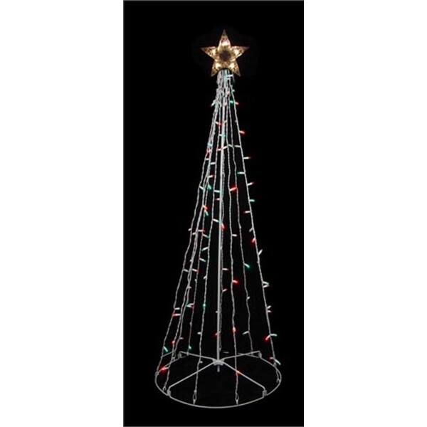 6' Red and Green Lighted Outdoor Twinkling Christmas Tree Yard Art