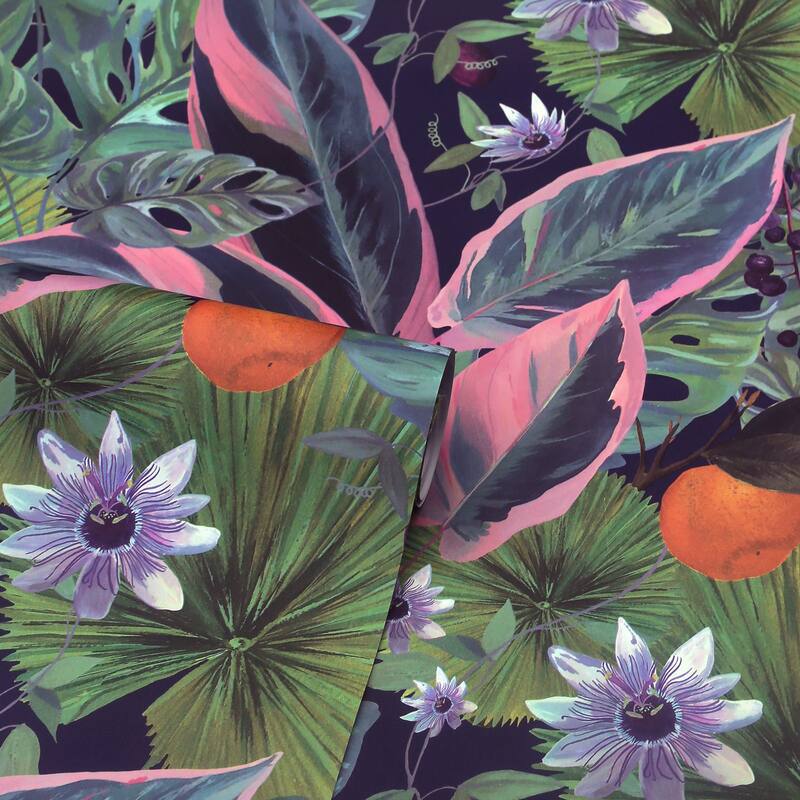 Arthouse Etta Navy Tropical Wallpaper
