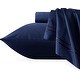 preview thumbnail 28 of 52, CHUN YI Cotton Tencel Bedding Set Fitted Sheet Flat Sheet Pillowcases Navy Blue - California King