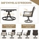 preview thumbnail 6 of 41, EROMMY Outdoor Dining Set, Swivel Rocking Chairs, Rectangular Table w Umbrella Hole, Patio Furniture Set for Backyard