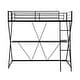 preview thumbnail 5 of 9, Twin Loft Bed with Desk and Guardrails, X-Shaped Frame, Black
