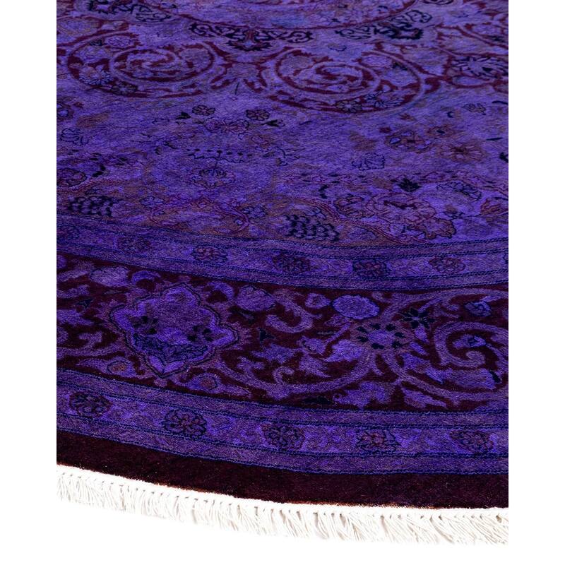 Fine Vibrance, One-of-a-Kind Handmade Area Rug - Purple, 8' 1" x 8' 1" - 8' 1" x 8' 1"