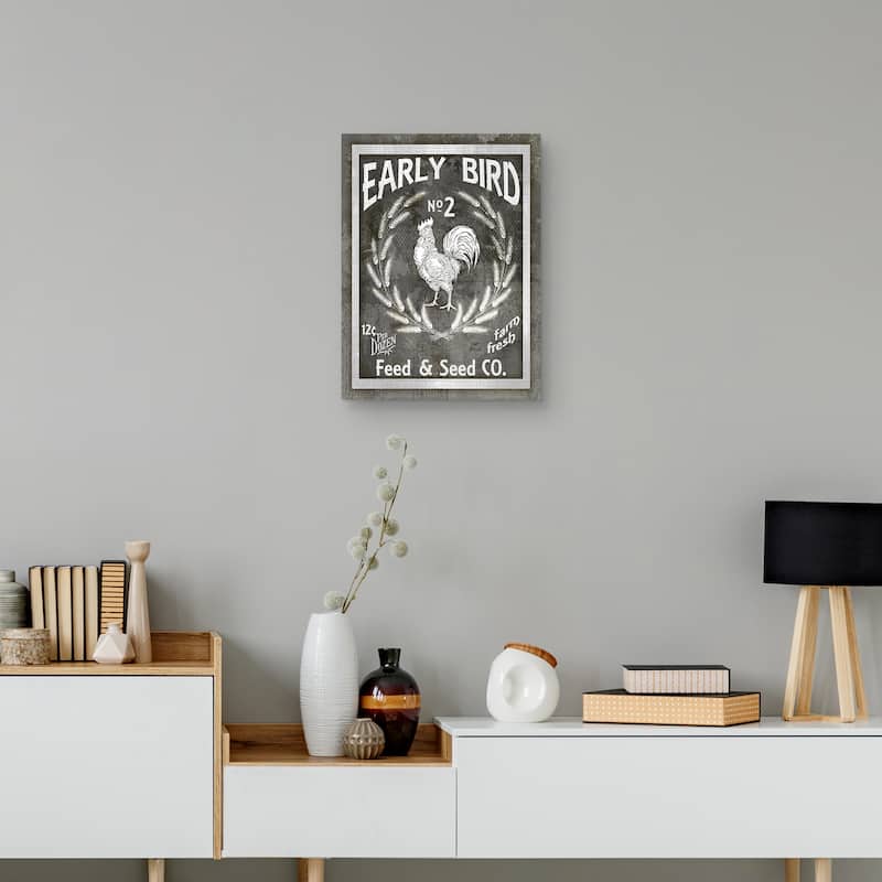 Farm Sign Early Bird Canvas Art Print