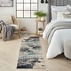 preview thumbnail 138 of 143, Nourison Modern Abstract Sublime Area Rug Ivory/Blue - Runner - 2'2" x 7'6" Runner