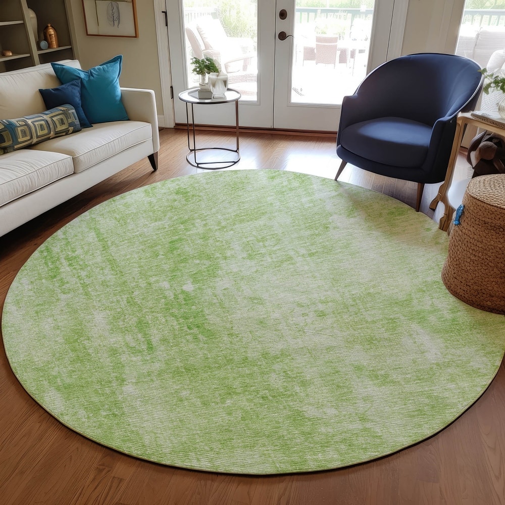 Machine Washable Indoor/ Outdoor Chantille Abstract Solid Rug