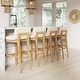 preview thumbnail 58 of 115, Gracie Modern Bar Stool, Boucle Upholstered Chair and Brushed Wooden Legs