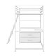 preview thumbnail 19 of 44, Multifunctionl Loft Bed Frame with USB Port and LED Light, Twin Size Wood Loft Bed with Desk and Shelves