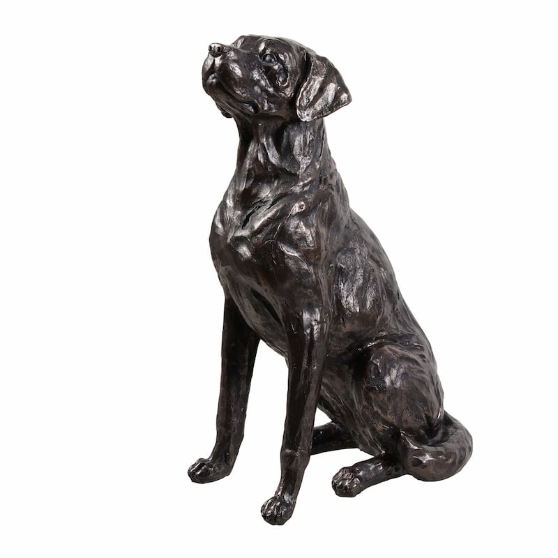 Sitting Labrador Dog Statue - 19" - Bronze