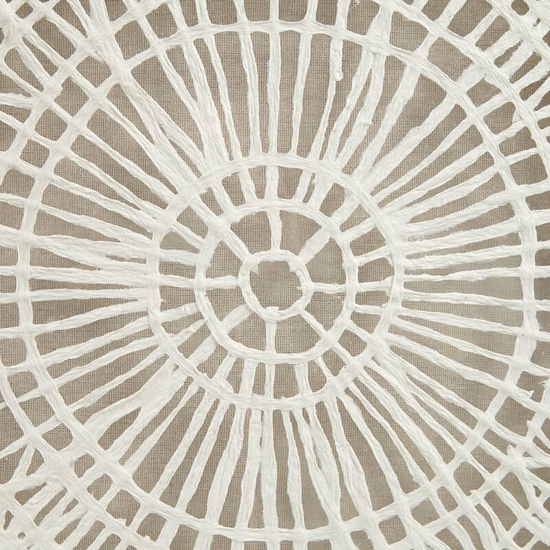 Framed Medallion Rice Paper Shadow Box Wall Decor - White