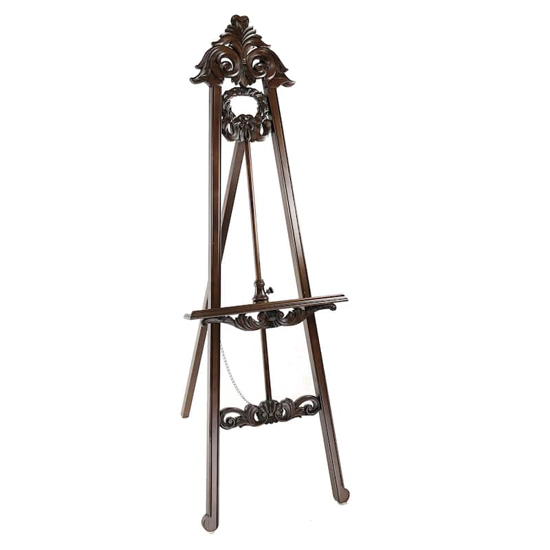 Traditional Style Sandy Easel with Angular Legs, Brown