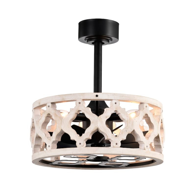 16 Inch Imitation Wood Grain Fandelier