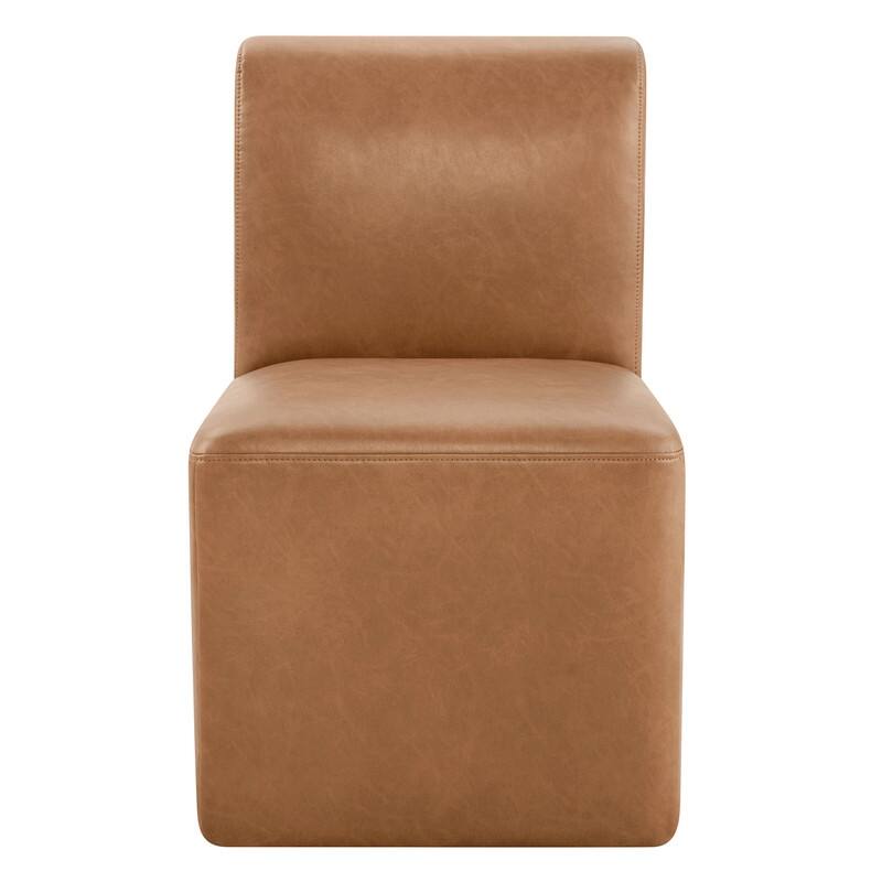 Spruce & Spring Charlotte Upholstered Dining Chairs with Casters Set of 2