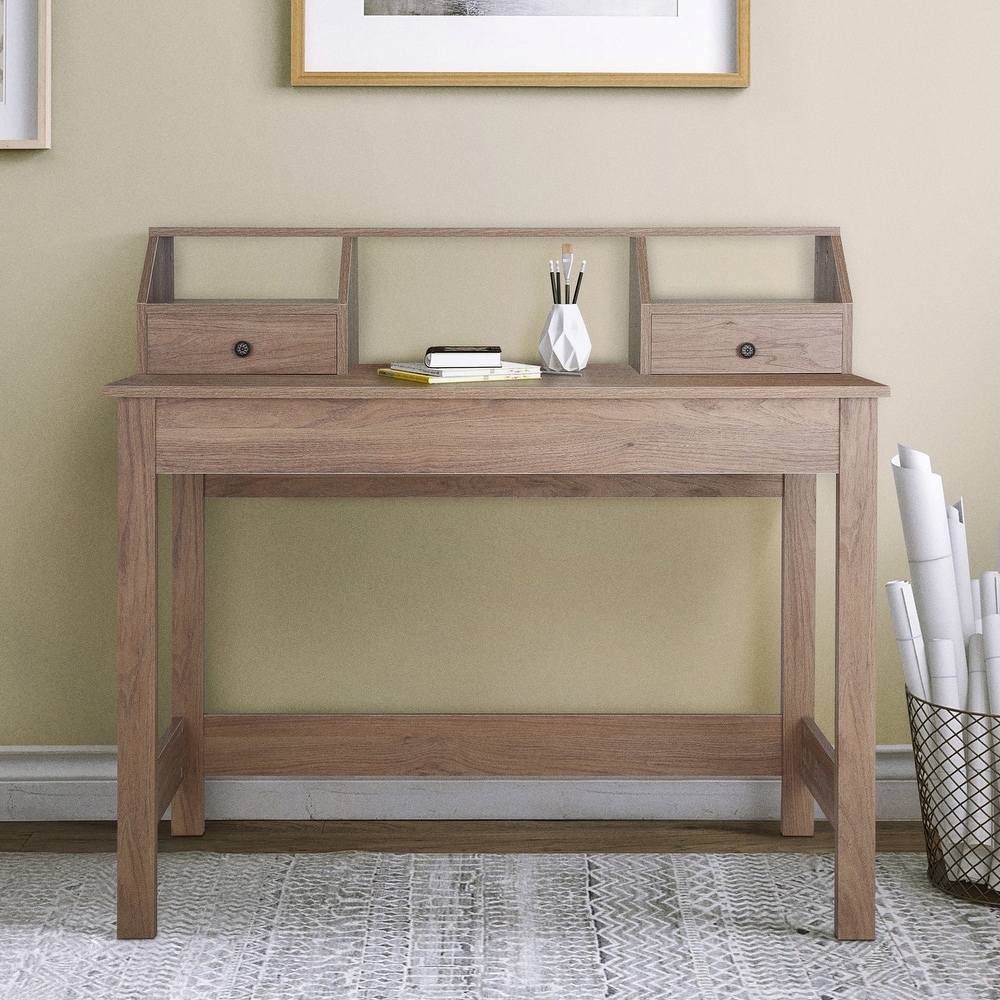 Saint Birch Pinning 2-drawer Oak brown Desk with Hutch (Oak - Oak Finish)