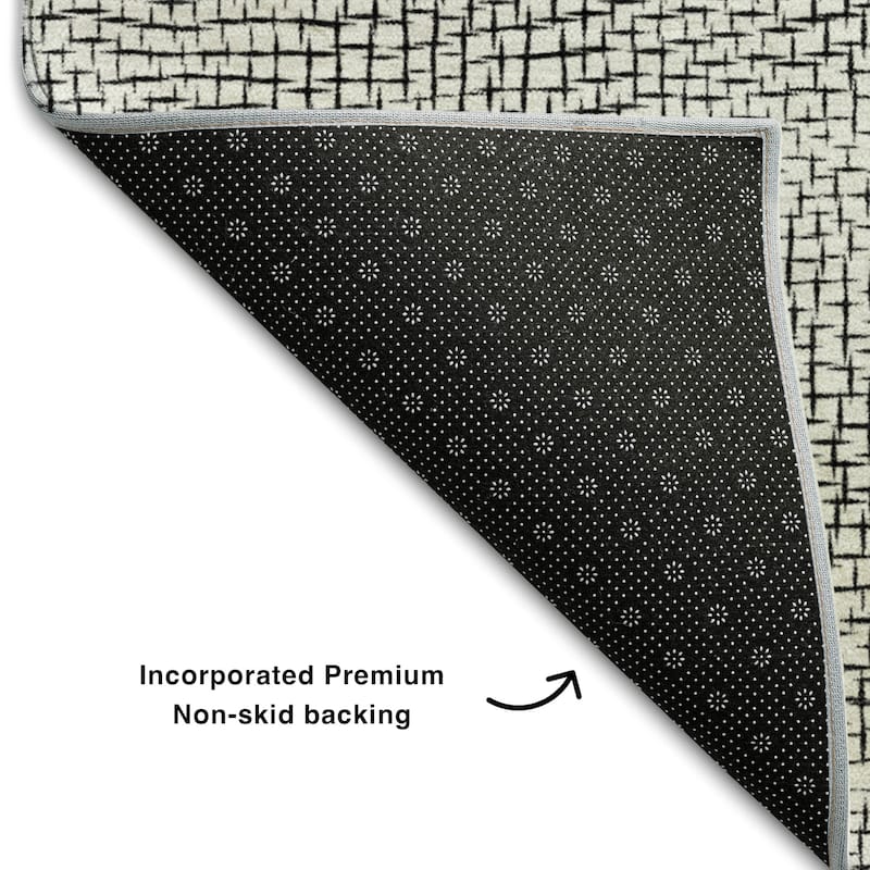 Premium Washable Super Soft Geo Hatchy Mayfield Rug