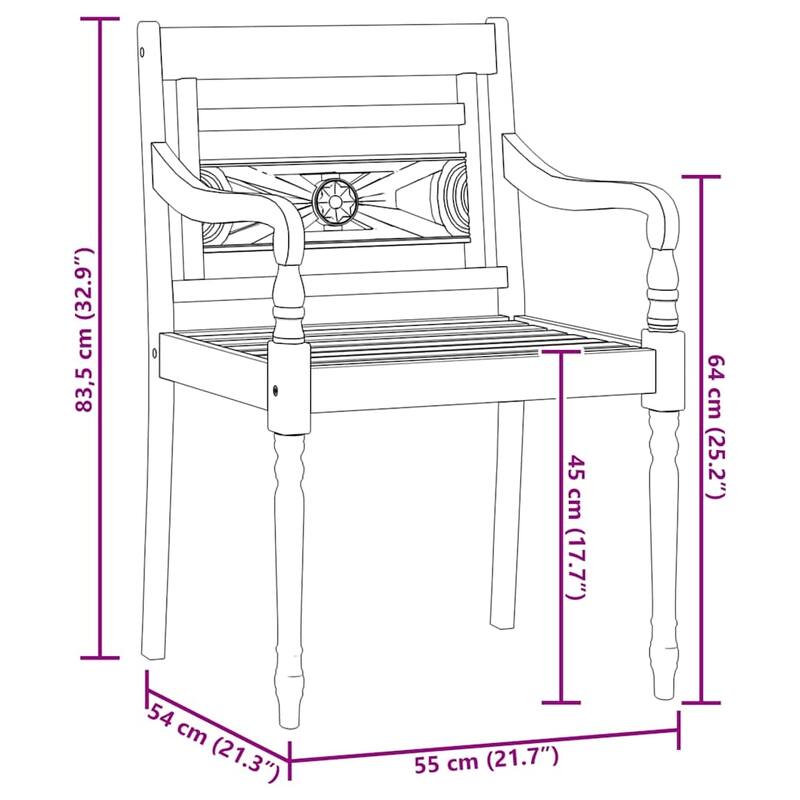vidaXL Garden Dining Set Teak Wood Medium Seats Many - 39.4 x 78.7 x 29.5