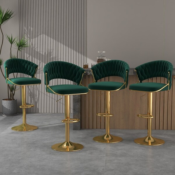Modern Velvet Counter Bar Stools with Backs Set of 4 On Sale Bed Bath Beyond 37630044