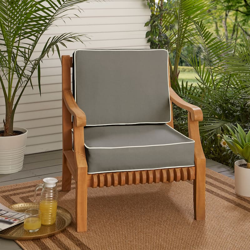 Sunbrella Indoor/ Outdoor Corded Chair Cushion Set - 22" x 22" x 4"