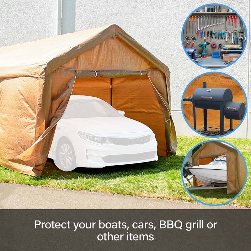 ALEKO 10 x 20 Heavy Duty Outdoor Carport Gazebo Canopy Tent with Sidewalls