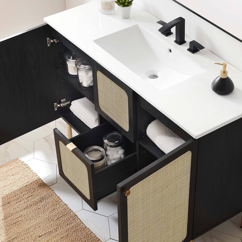 Chaucer 18"/24"/30"/36"/48"Single Basin/48" White Basin Bathroom Vanity