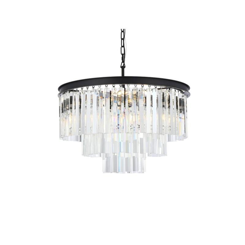 Royce Edge 9-Light Matte Black Chandelier