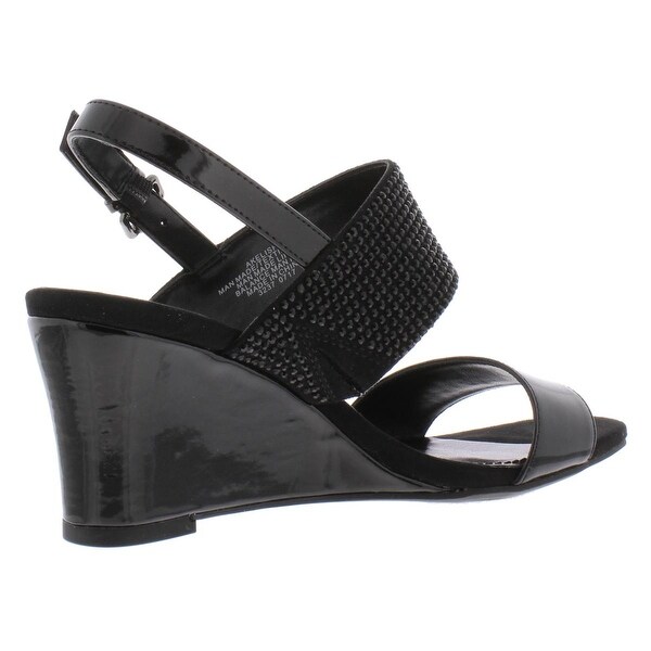 anne klein black wedge sandals