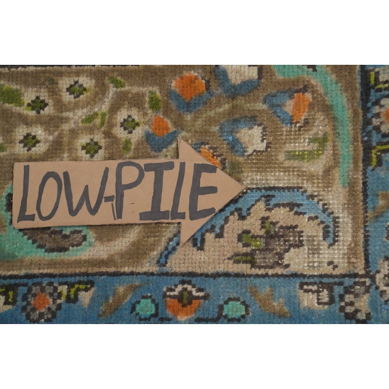 Hand Knotted Oriental 100% Wool Carpet Traditional Floral Green Tabriz Area Rug - 11' 1'' X 8' 2''