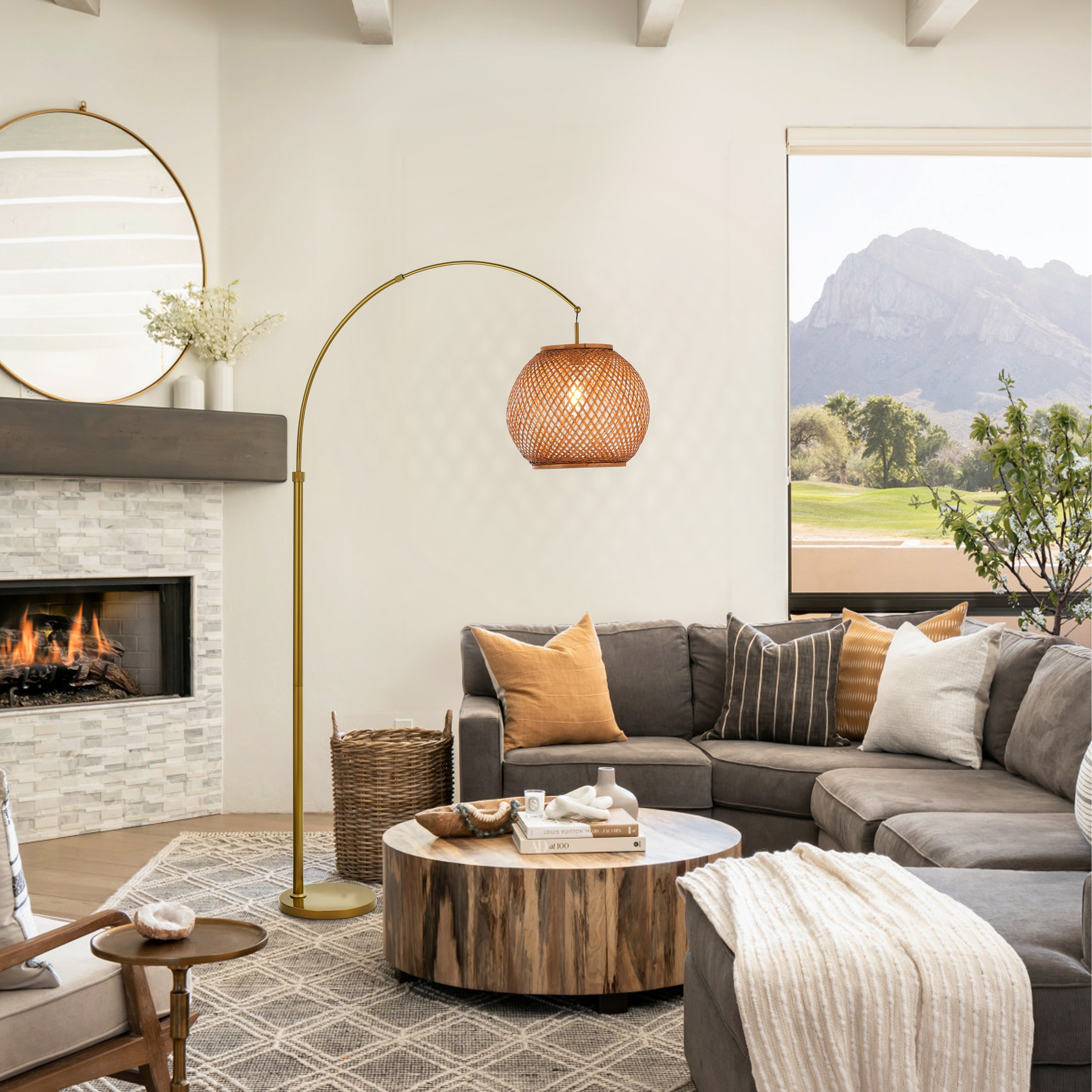 Small arc floor lamp on sale