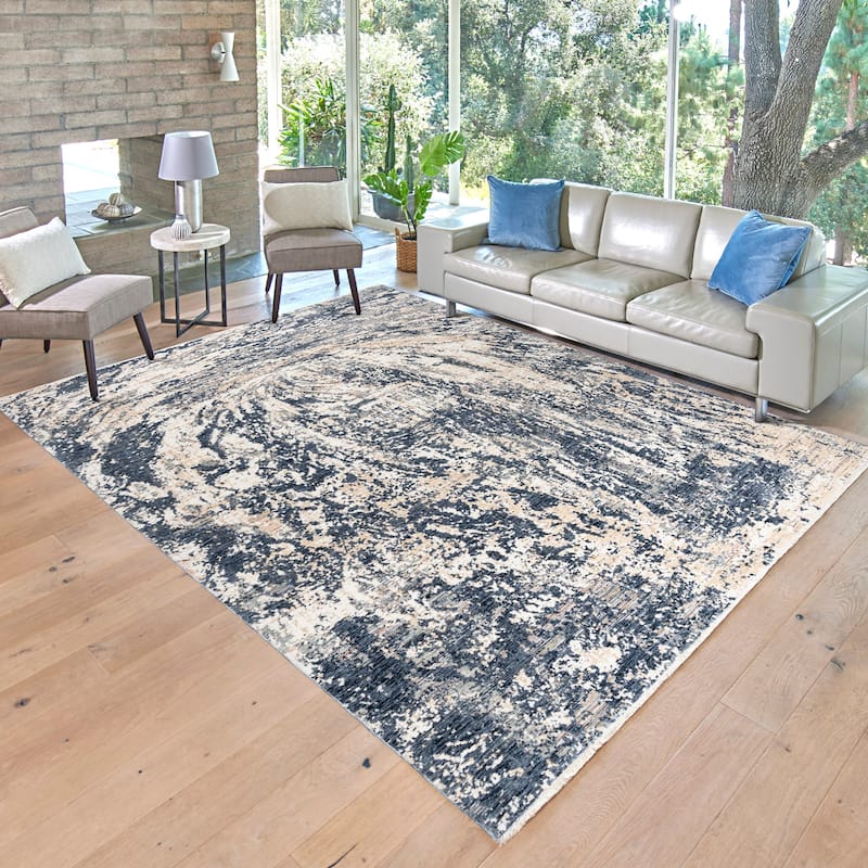 Gertmenian Damita Polypropylene High-Low Fringe Plush Area Rug Collection