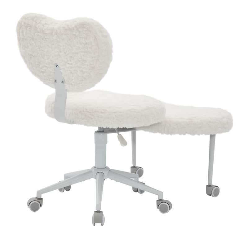 Anmytek Cross Legged Chair with Wheels,Criss Cross Desk Chair with Lumbar Support and Adjustable Stool